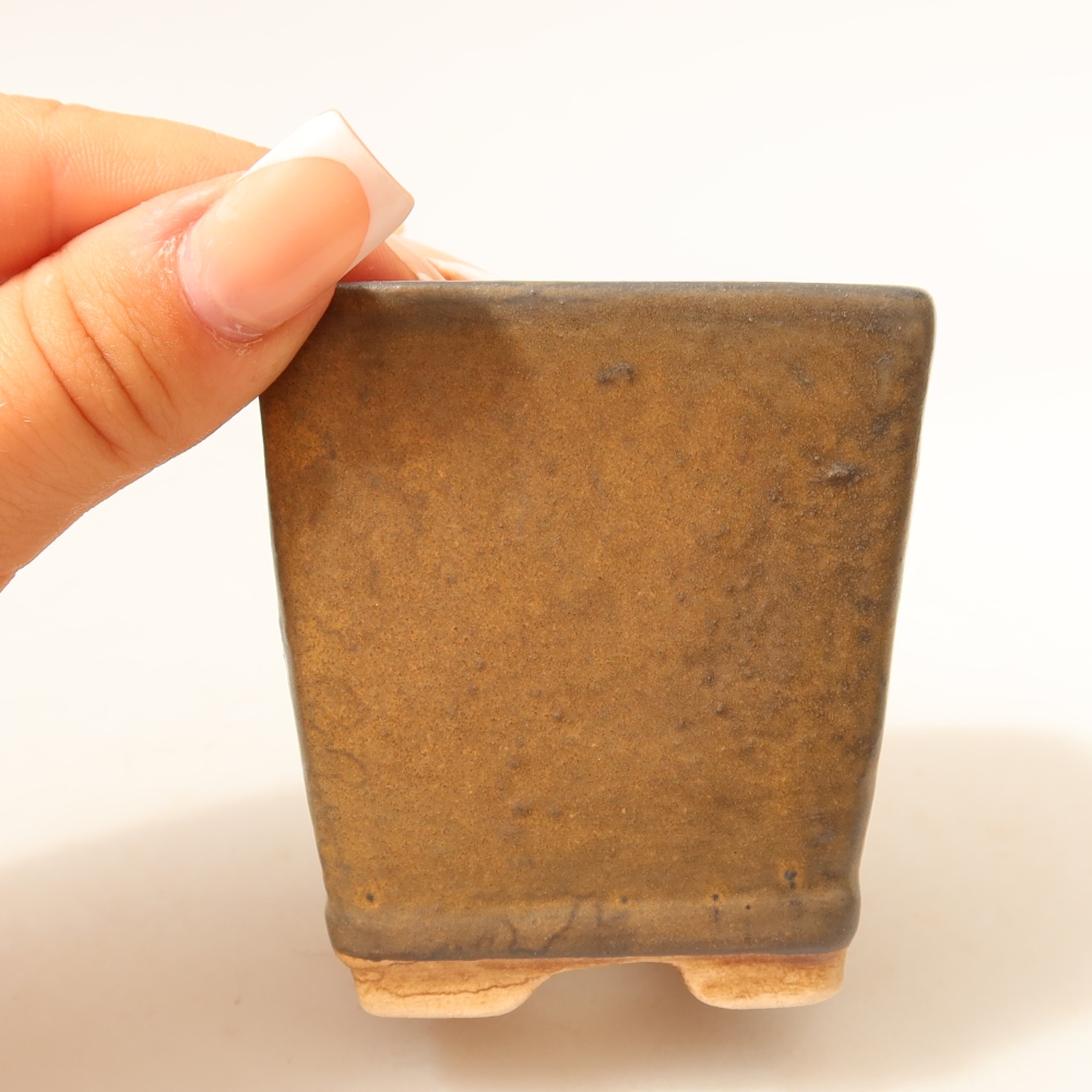 Bonsaischale aus Keramik 6,5 x 6,5 x 7 cm, braun