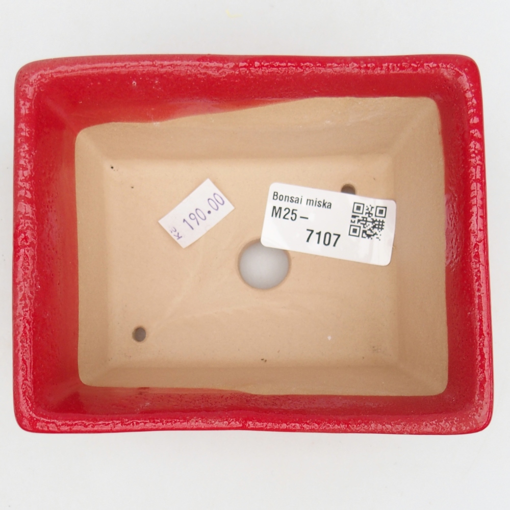 Bonsaischale aus Keramik 11,5 x 9,5 x 6 cm, Farbe rot