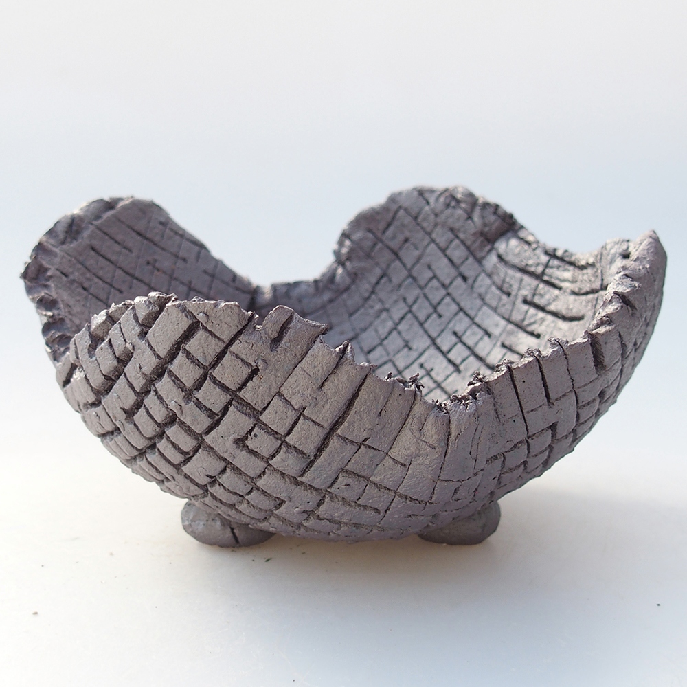 Keramikschale 13 x 12,5 x 7,5 cm , Metallic-Farbe