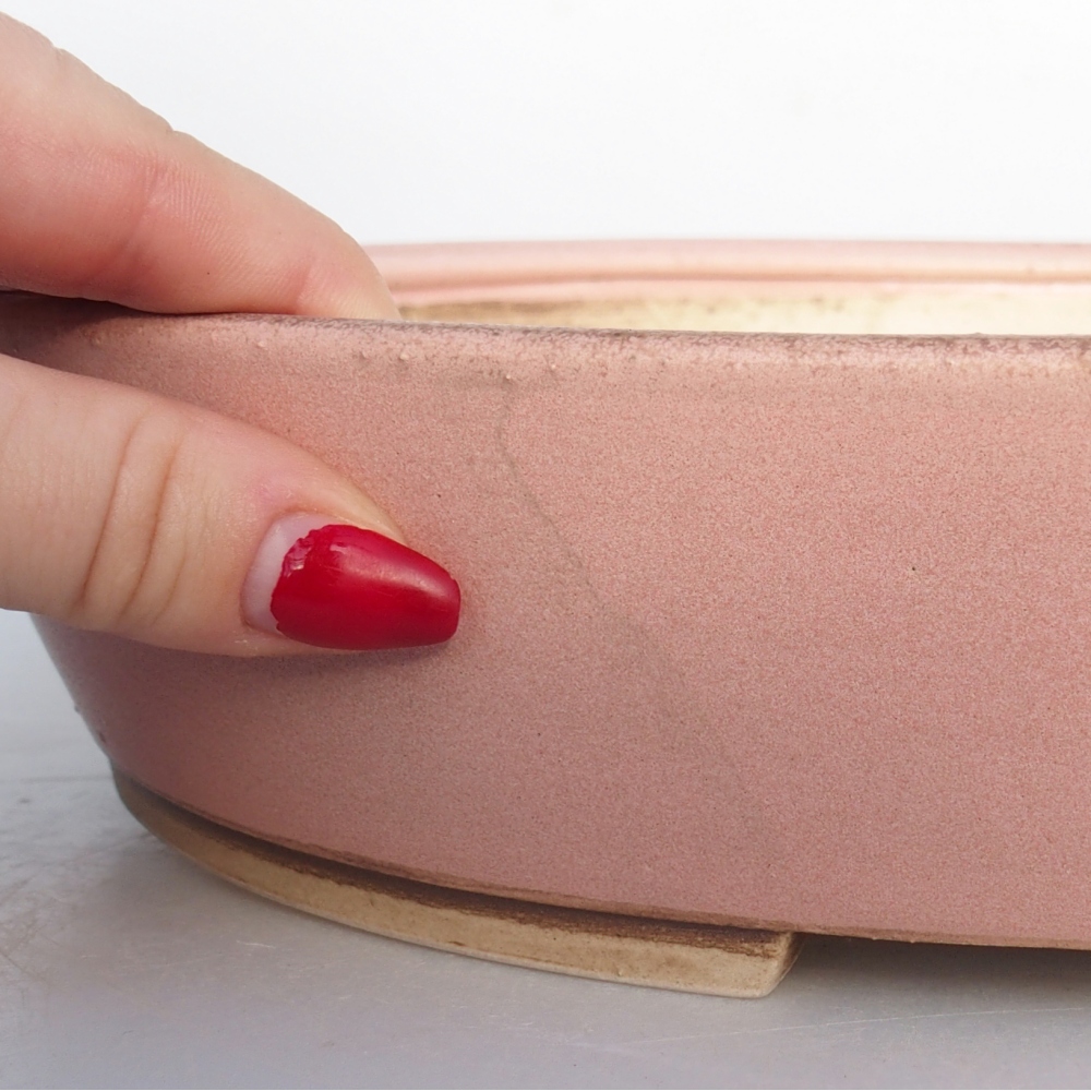 Bonsaischale aus Keramik 31,5 x 28,5 x 6,5 cm, rosa