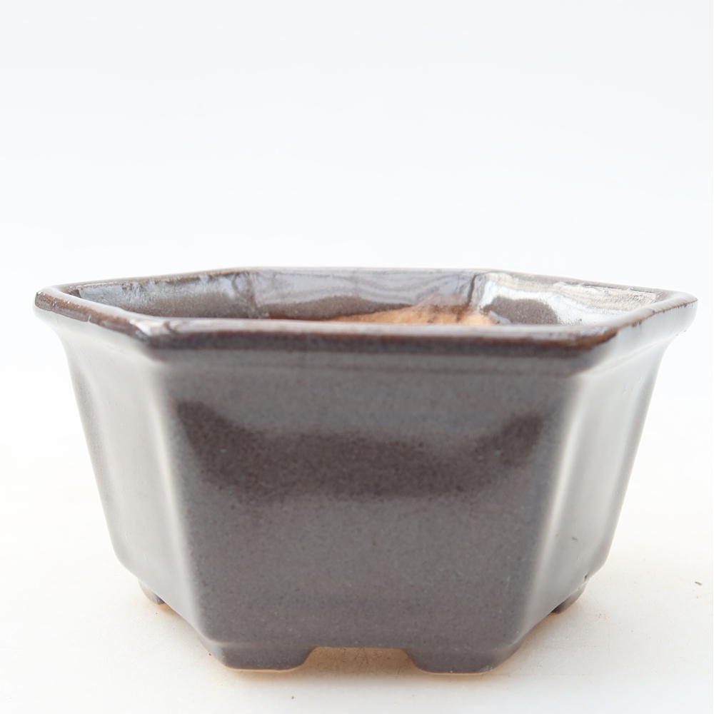 Keramik-Bonsai-Schale, 8 × 7 × 4 cm, Farbe: Grau