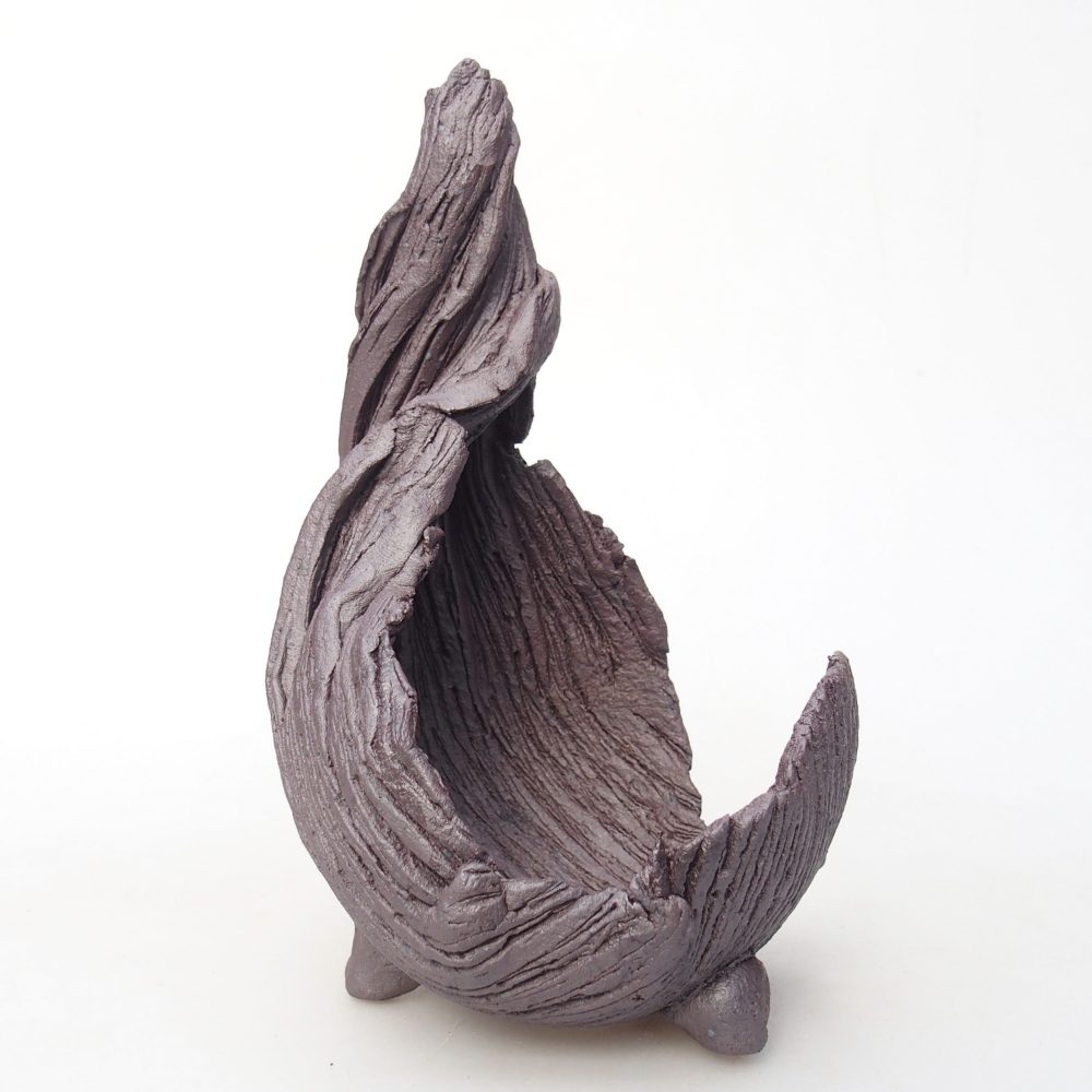 Keramikschale 8,5 x 8 x 14,5 cm , Metallic-Farbe