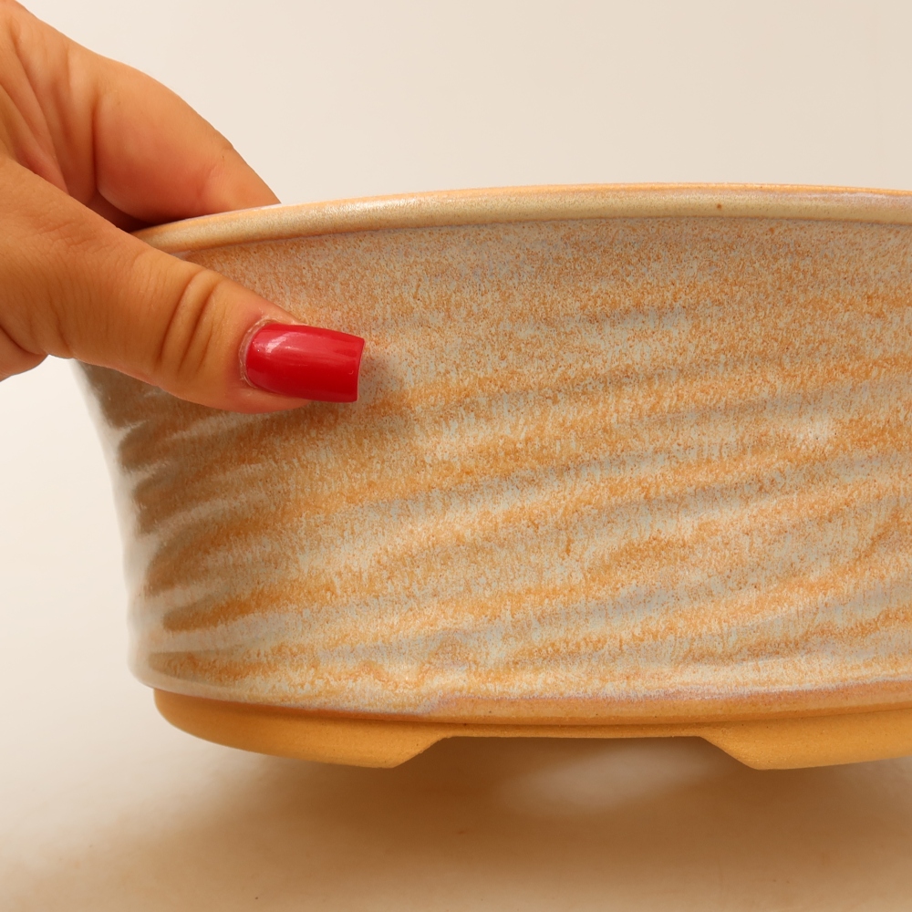 Keramik-Bonsai-Schale 26 x 26 x 9,5 cm, Farbe: Beige
