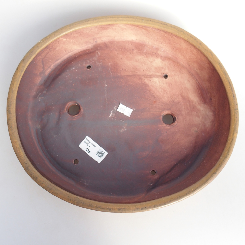 Bonsaischale aus Keramik 31,5 x 28,5 x 6,5 cm, braun