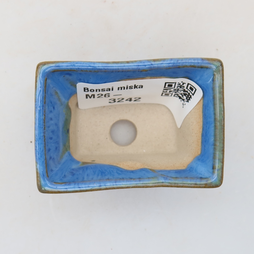 Keramik-Bonsai-Schale, 5,5 x 3,5 x 3 cm, Farbe: Blau