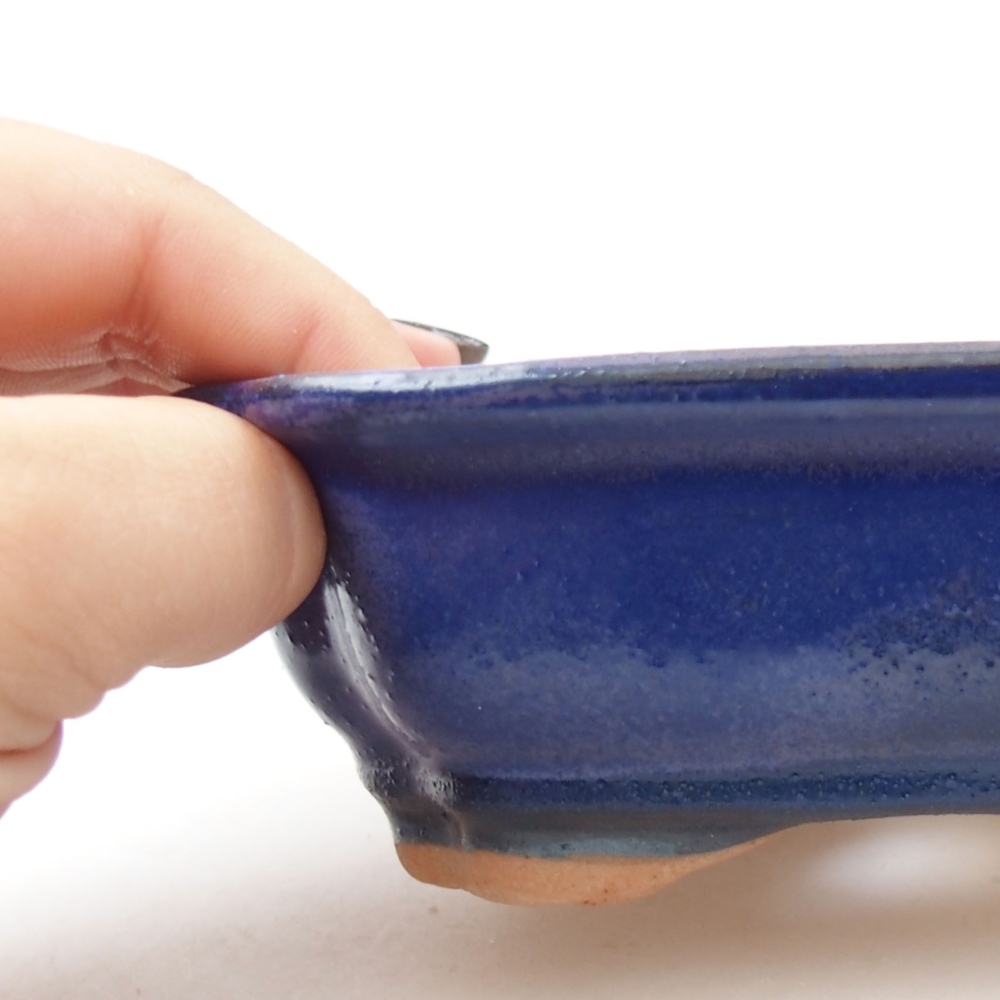 Bonsaischale aus Keramik 15,5 x 12 x 6 cm, Farbe blau