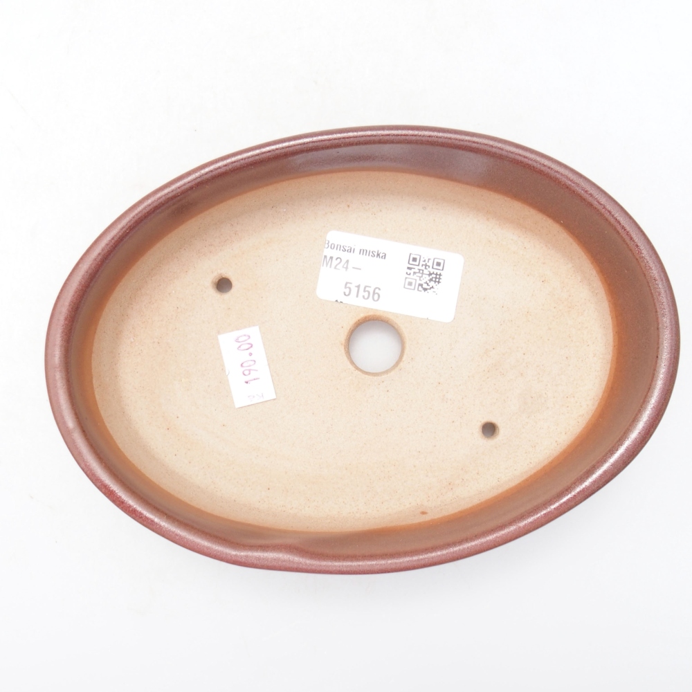 Bonsaischale aus Keramik 16 x 11,5 x 4 cm, Farbe burgunderrot