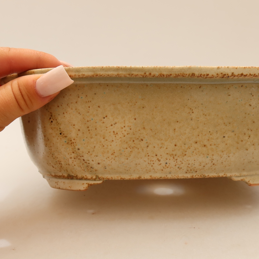 Bonsaischale aus Keramik 23 x 19 x 7 cm, braun