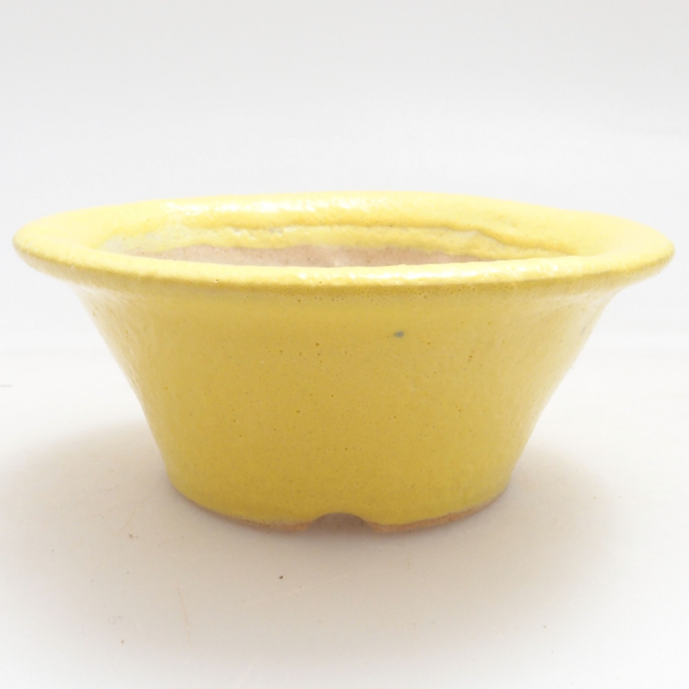 Bonsaischale aus Keramik 7 x 7 x 2,5 cm, gelb