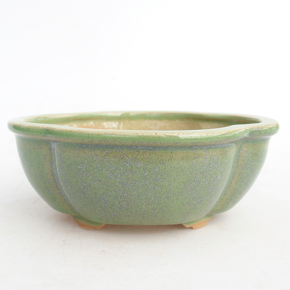 Bonsaischale aus Keramik 12,5 x 10,5 x 5 cm, grün