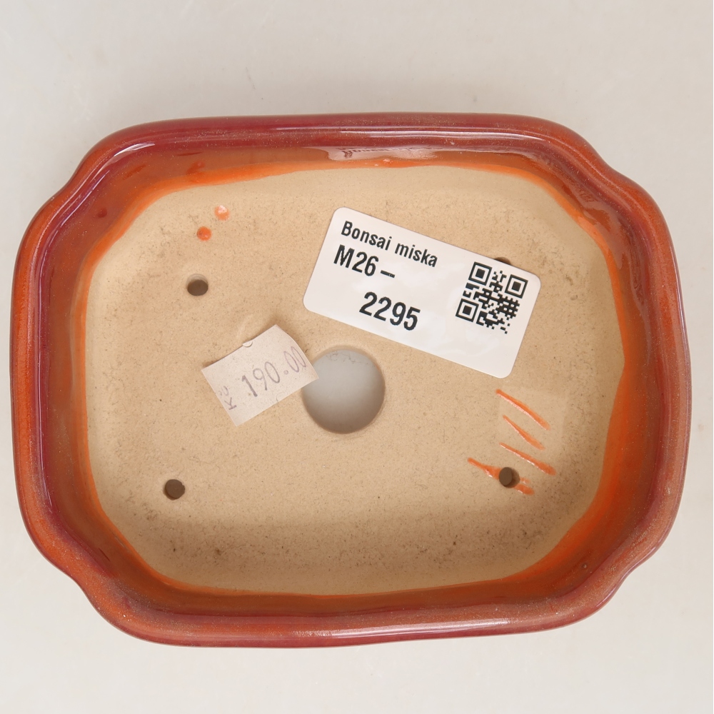 Keramik-Bonsai-Schale, 10,5 × 8 × 4 cm, Farbe: Orange