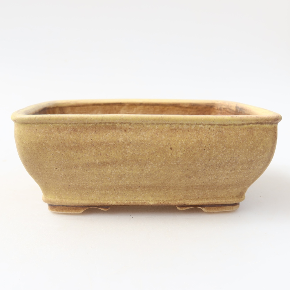 Keramik-Bonsai-Schale 15 x 12,5 x 5,5 cm, Farbe: Gelb