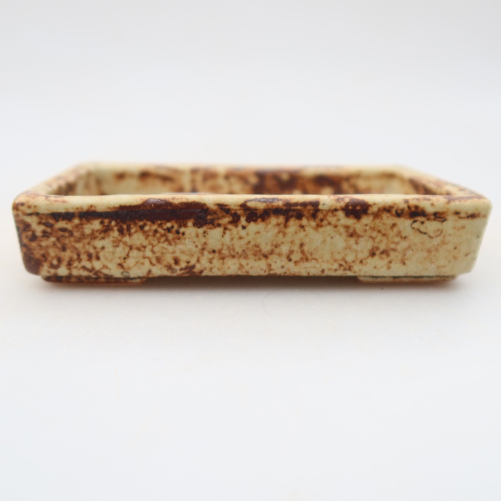 Bonsaischale aus Keramik 10 x 7 x 2 cm, Farbe beige