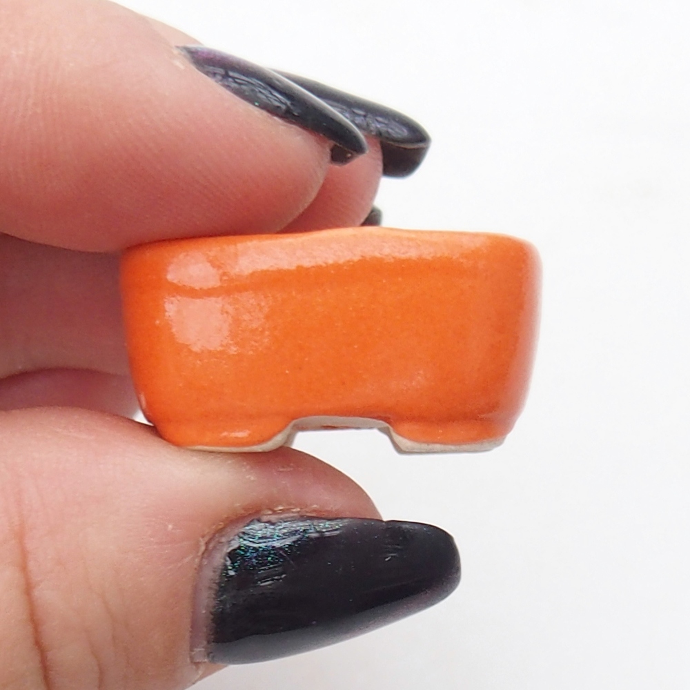 Mini-Bonsaischale 2,5 x 2,5 x 1 cm, orange